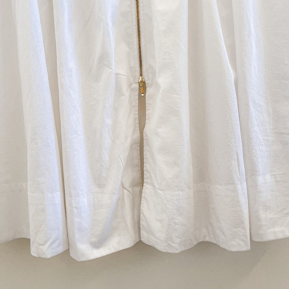 Anthropologie The Tommie Cap-Sleeve Smocked Front-Zip Shirt Dress White 2X - Picture 8 of 11